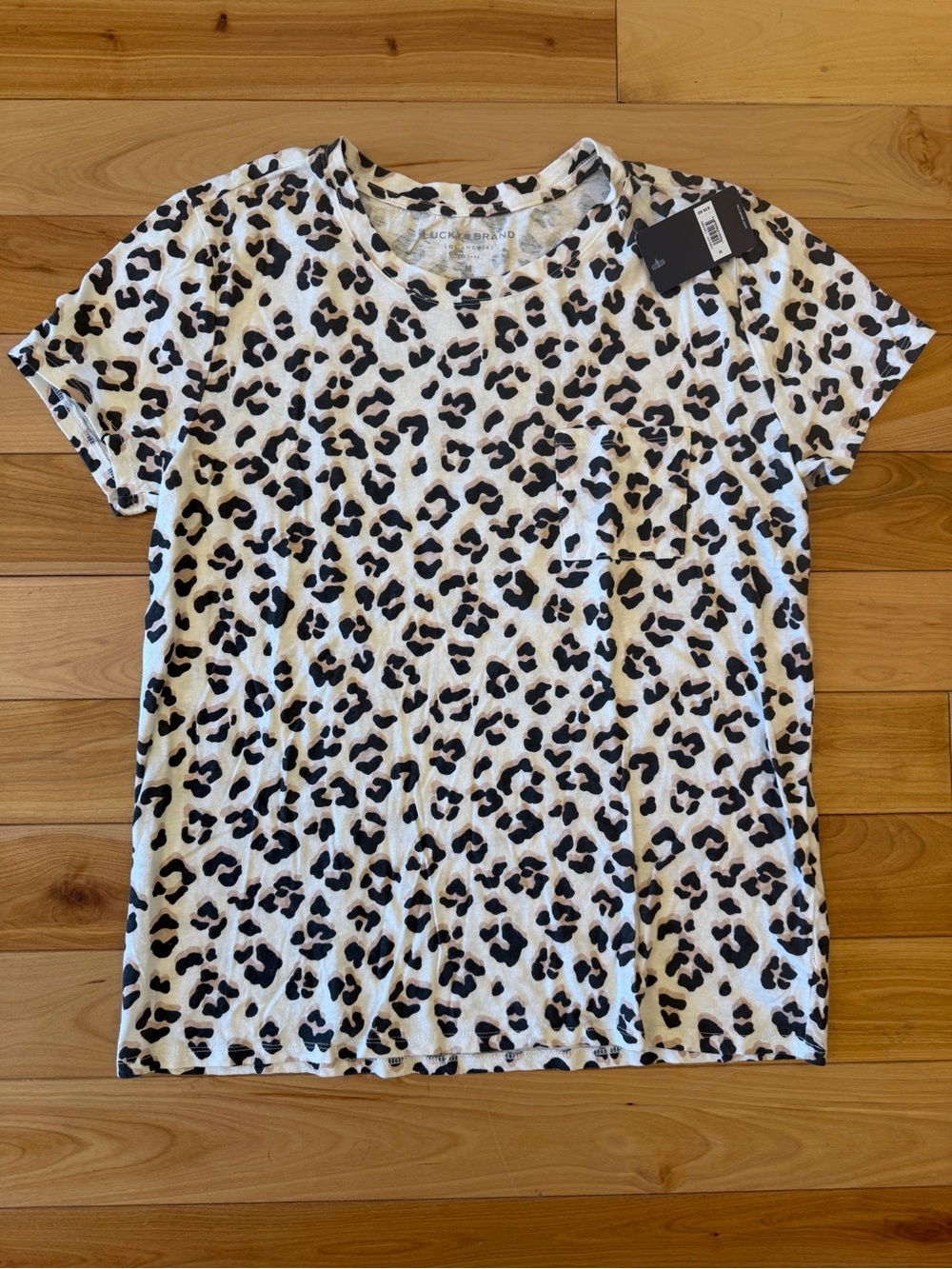 NWT Lucky Brand Leopard Print Pocket Tee—Size Medium